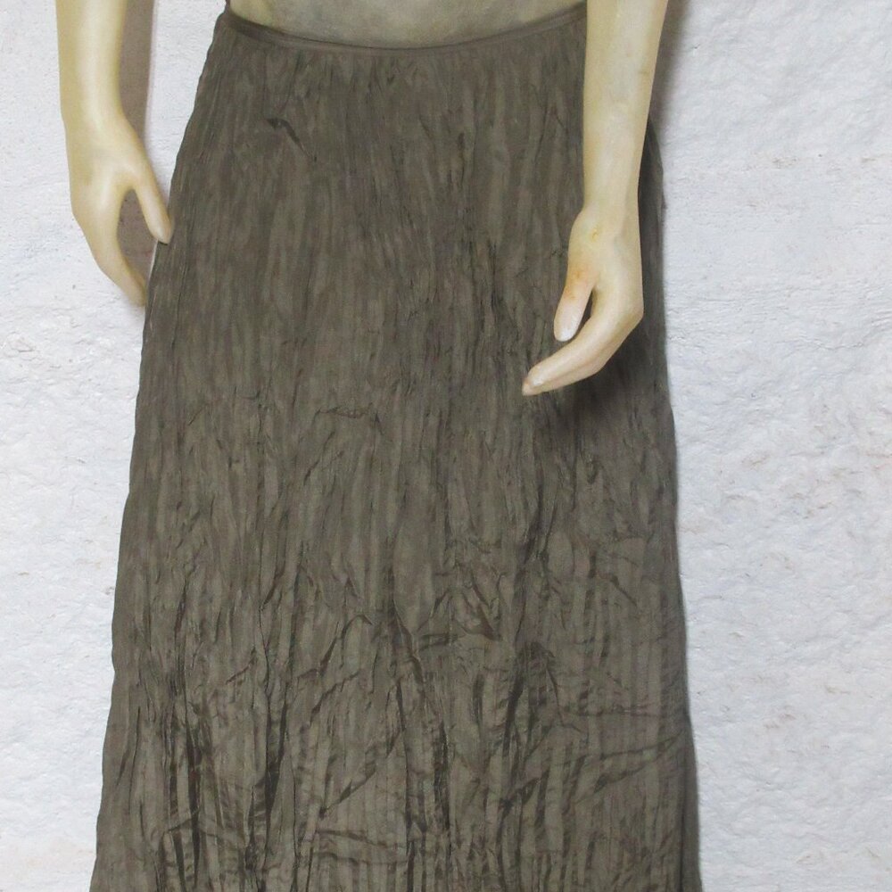 Khaki Green Krinkle Skirt